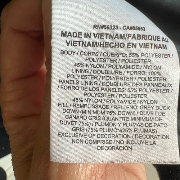 NIKE Hooded Down Puffer Jacket Women's Size XS Asymmetrical Black Winter Coat - Picture 12 of 12